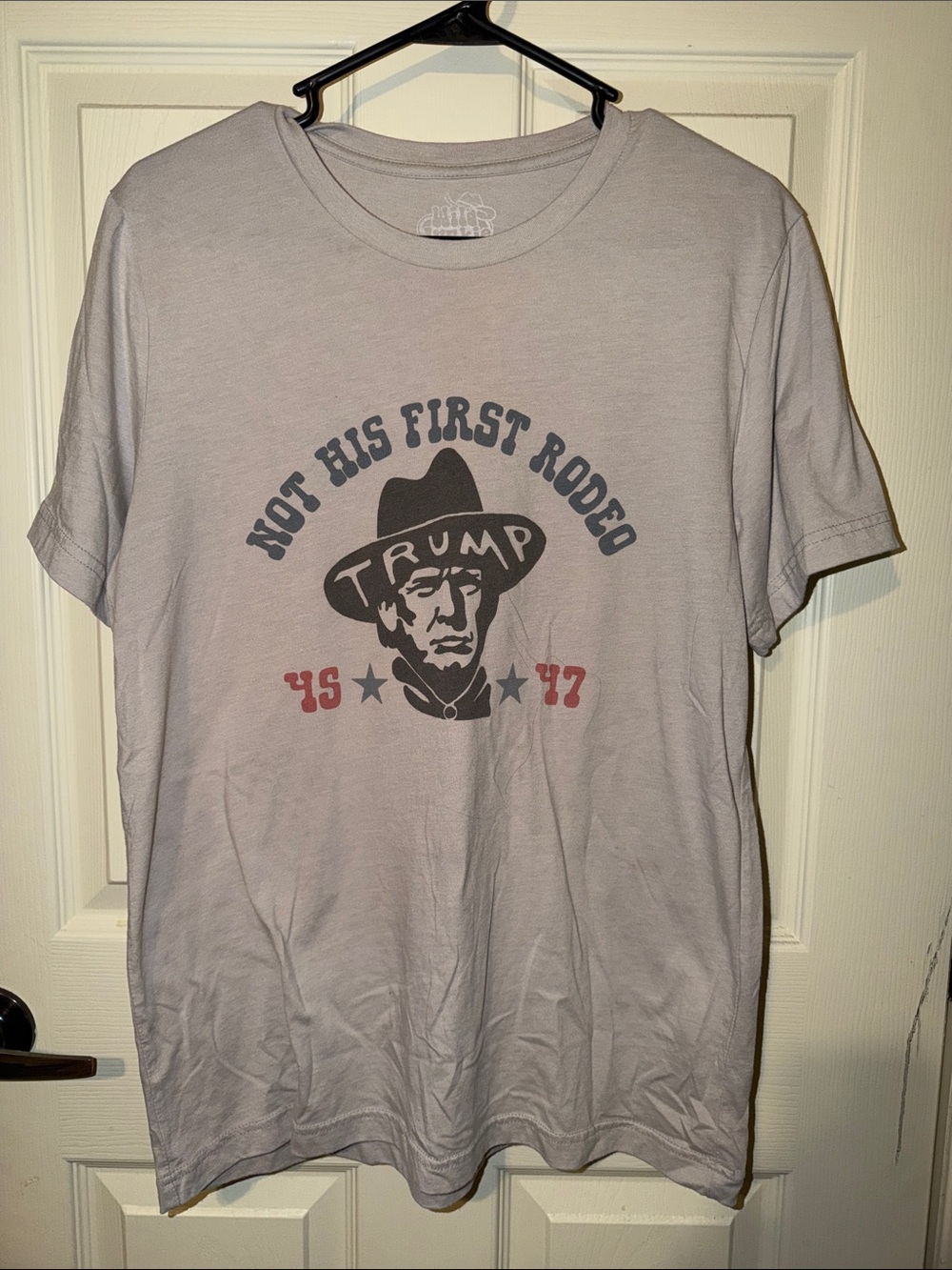 Men's Graphic Tee - Light Gray 'Not His First Rodeo' - Trump t-shirt